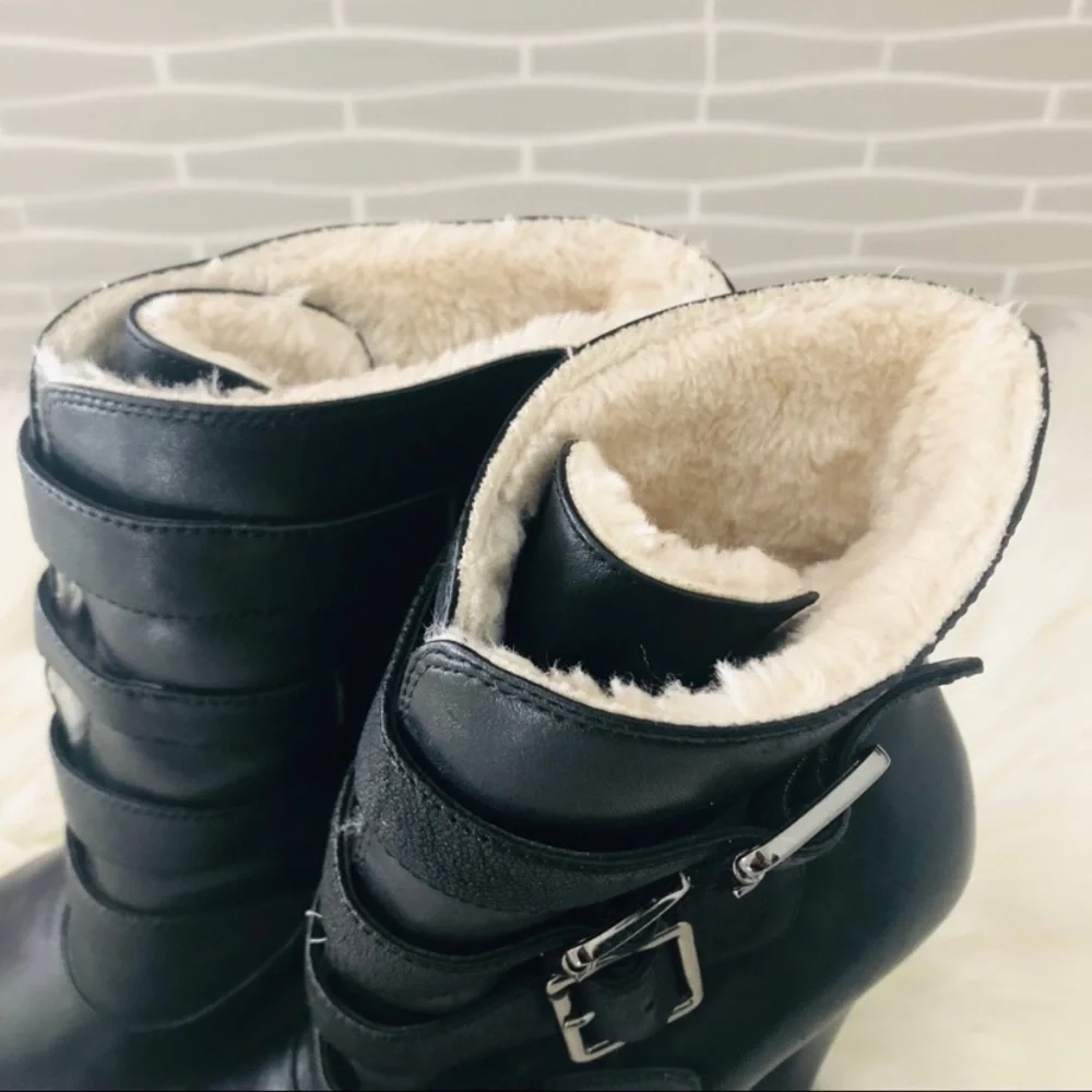 Gianni Bini | Black Booties Faux Fur 6M - Picture 6 of 8